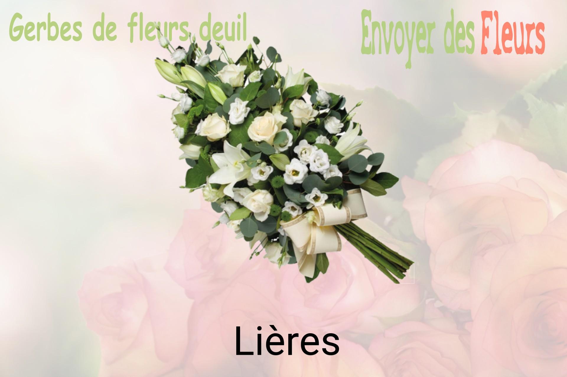 Gerbe de fleurs de deuil livrée à Lières
